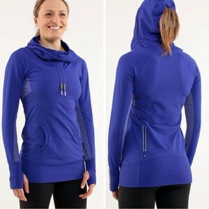 Lululemon Run: Stay On Course Pullover Hooded Jacket Size 8 Blue